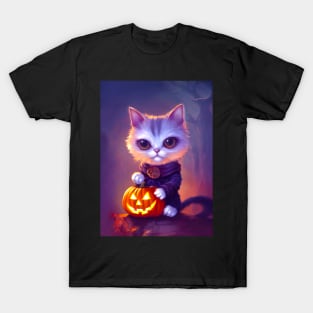 Halloween Cat with Pumpkin T-Shirt